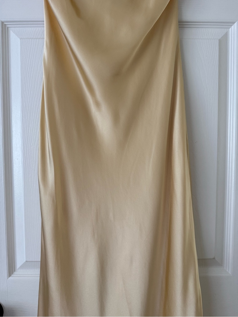 Reformation Lilibeth Silk Dress Detachable Sheer Cape Blonde - Picture 8 of 14